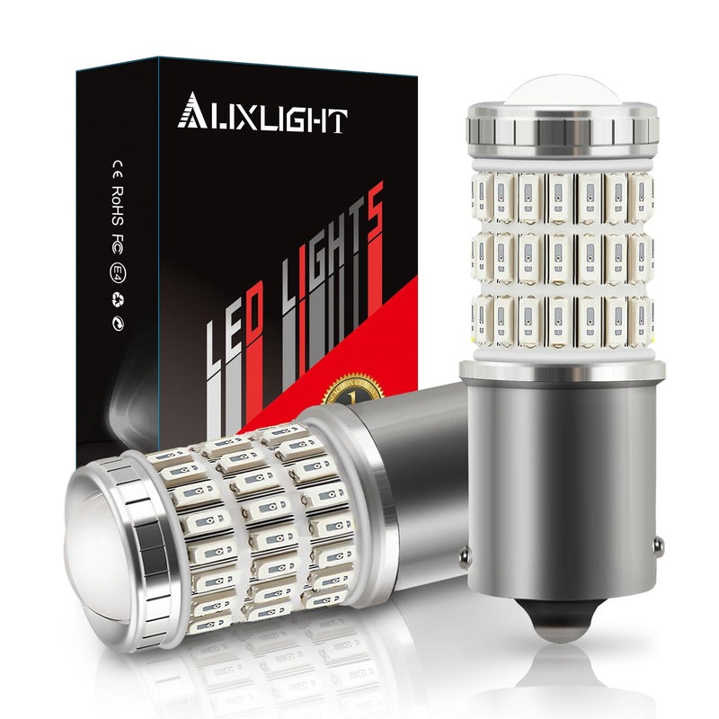 AUXLIGHT 1156 BA15S 1003 1141 7506 1156 LED Bulbs Brilliant Red, Ultra Bright 60-SMD LED Replacement for Brake/Tail Lights, Blinker Lights, Turn Signal/Parking or Running Lights (Pack of 2) - Image 1